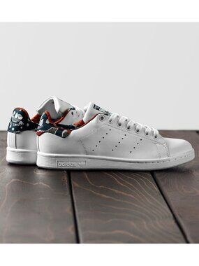 Adidas Originals Stan Smith Low Sneakers with Floral Dot Patterned Heel | Size 7